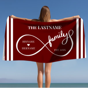 Infinity Personalised Family Name and Est. Date Beach Towel