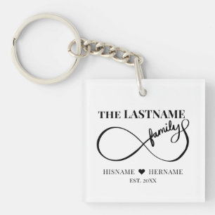 Infinity Personalised Family Name and Est. Date Key Ring