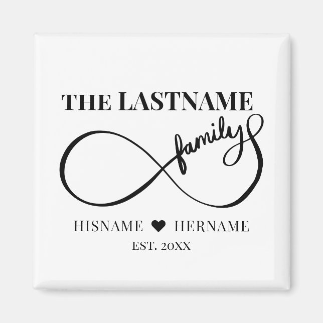 Infinity Personalized Family Name and Est. Date Magnet (Front)