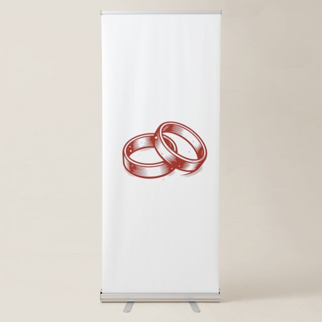 Infinity Rings Wedding Banner - Red & Gold Union  (Front)