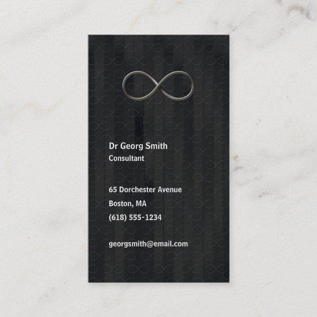 Infinity - Scientist Dark Grey Business Card (Front)