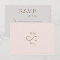 Infinity Sign Blush Pink Custom Name Wedding RSVP