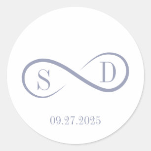 infinity Sign Elegant Minimalist Wedding Classic Round Sticker