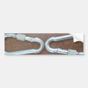 Infinity Silver love rock climbing carabiner Bumper Sticker