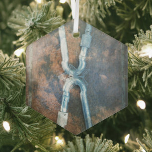 Infinity silver star glass tree decoration