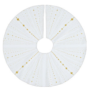 Infinity Space Dots 2 -White and Gold- Brushed Polyester Tree Skirt