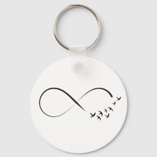 Infinity  swallow symbol key ring