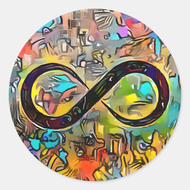 Infinity Symbol  | Autism Awareness Neurodiversity Classic Round Sticker (Front)