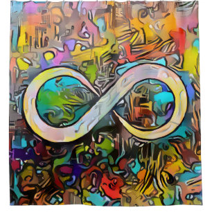 Infinity Symbol    Autism Awareness Neurodiversity Shower Curtain