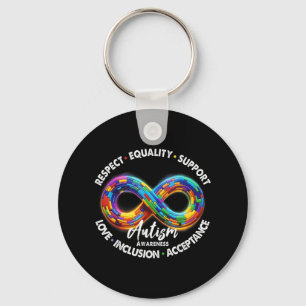Infinity Symbol Autism Awareness Respect Equality Key Ring