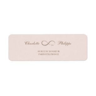Infinity Symbol Blush Gold Wedding Address Label