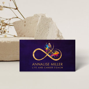 Infinity Symbol Butterfly Colour Splatter Business Card