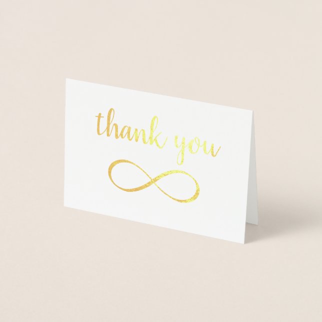 Infinity Symbol Calligraphy Thank You Foil Card (Front)