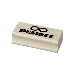 Infinity Symbol Cute Simple Personalised Name  Rubber Stamp