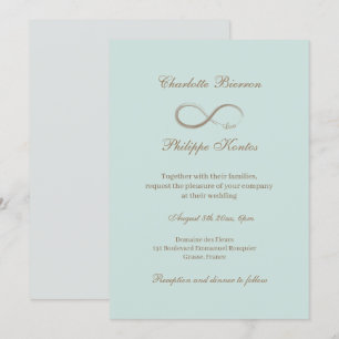 Infinity Symbol Elegant Gold Mint Grey Wedding Invitation