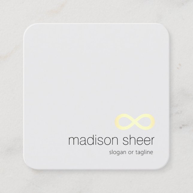 Infinity Symbol Energy Healer Teacher Square Business Card (Front)