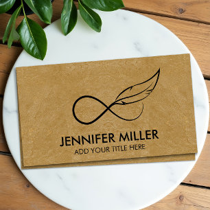 Infinity Symbol Feather - Line Art Business Card