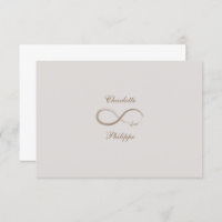 Infinity symbol Gold White Grey wedding RSVP