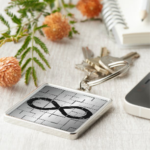 Infinity Symbol in Maze Abstract Design Key Ring