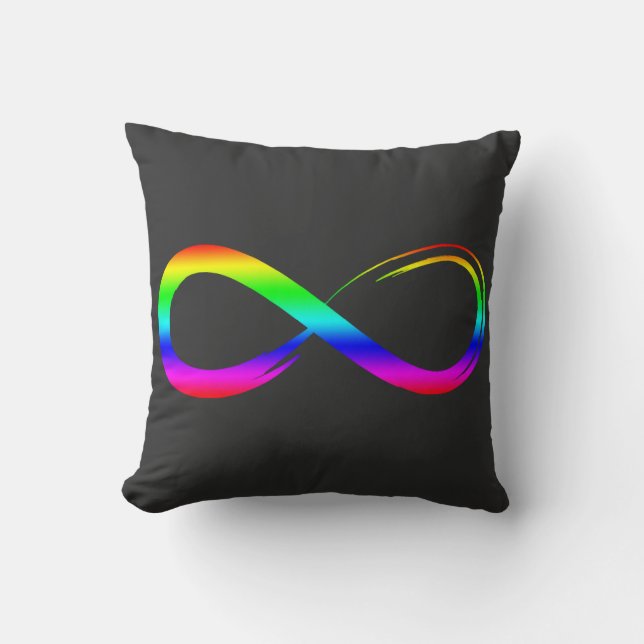 Infinity Symbol Lgbt Gay Pride Rainbow Eternity Cushion (Front)