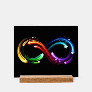 Infinity symbol of rainbow comets acrylic sign