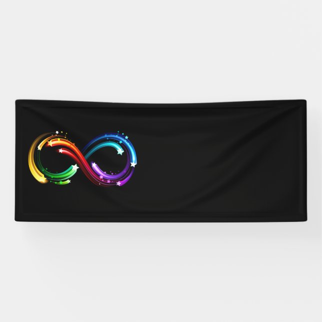 Infinity symbol of rainbow comets banner (Horizontal)