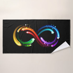 Infinity symbol of rainbow comets bath towel
