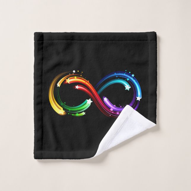 Infinity symbol of rainbow comets bath towel set (Wash Cloth)