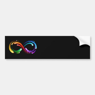 Infinity symbol of rainbow comets bumper sticker