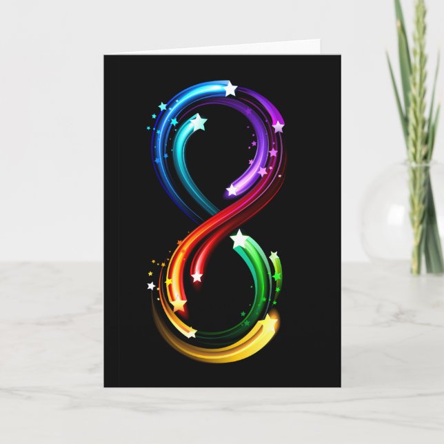 Infinity symbol of rainbow comets card (Front)