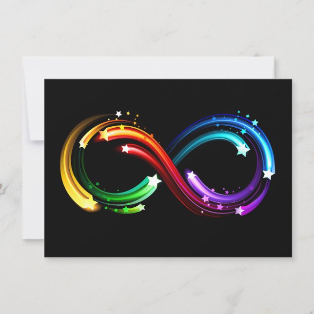 Infinity symbol of rainbow comets card (Front)