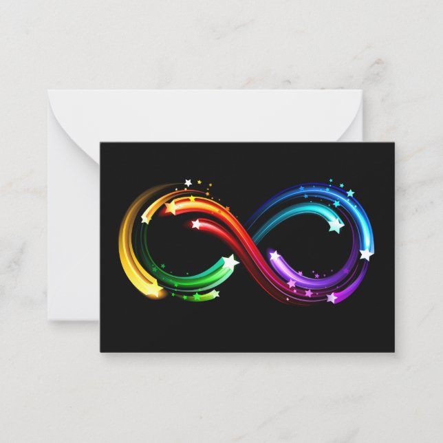 Infinity symbol of rainbow comets card (Front)