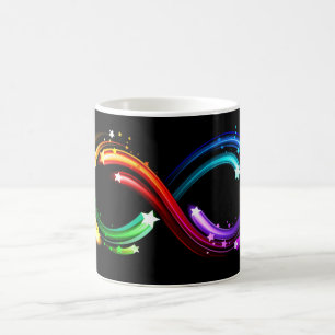 Infinity symbol of rainbow comets coffee mug