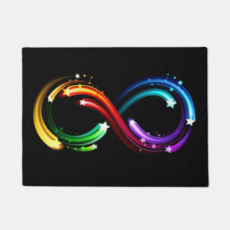 Infinity symbol of rainbow comets doormat
