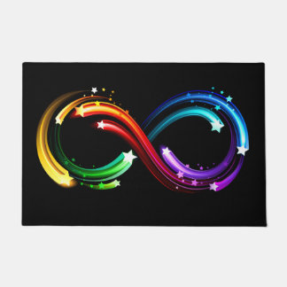 Infinity symbol of rainbow comets doormat