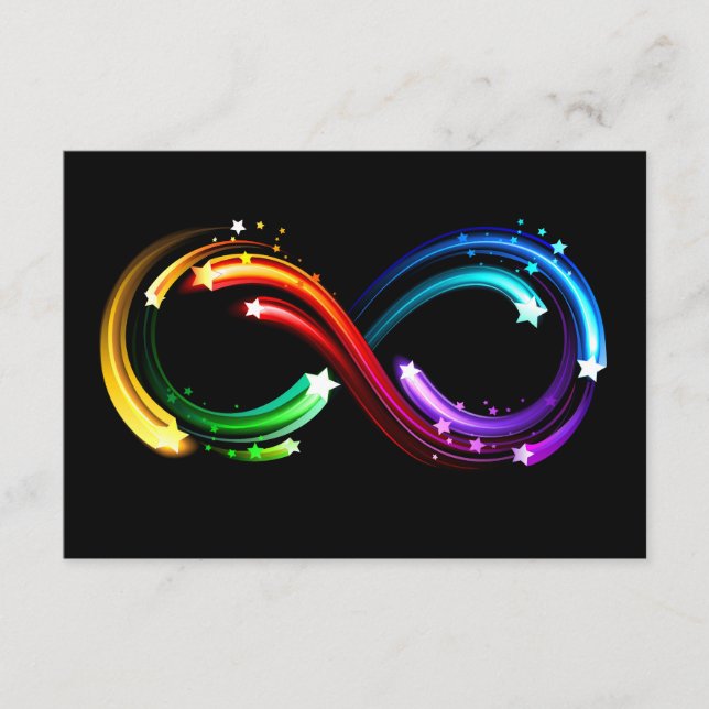 Infinity symbol of rainbow comets enclosure card (Front)
