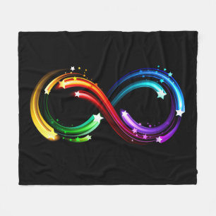 Infinity symbol of rainbow comets fleece blanket