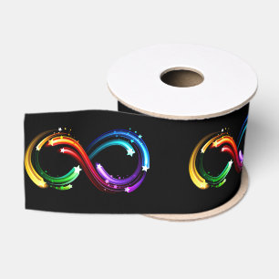 Infinity symbol of rainbow comets grosgrain ribbon