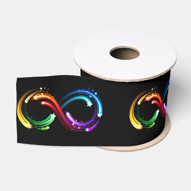 Infinity symbol of rainbow comets grosgrain ribbon (Spool)