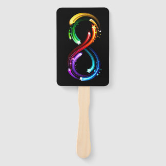 Infinity symbol of rainbow comets hand fan