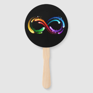 Infinity symbol of rainbow comets hand fan