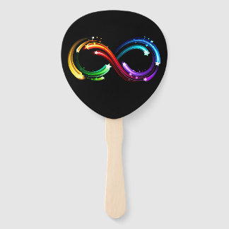 Infinity symbol of rainbow comets hand fan