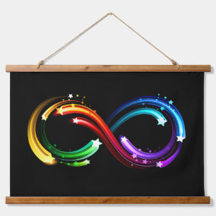 Infinity symbol of rainbow comets hanging tapestry
