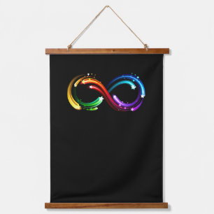 Infinity symbol of rainbow comets hanging tapestry