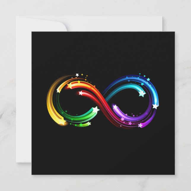 Infinity symbol of rainbow comets holiday card (Front)
