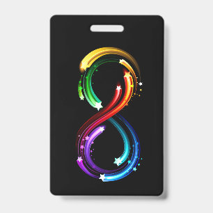 Infinity symbol of rainbow comets ID badge