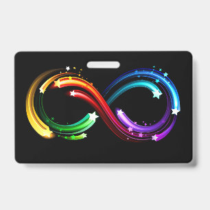 Infinity symbol of rainbow comets ID badge