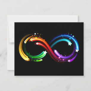 Infinity symbol of rainbow comets invitation
