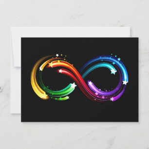 Infinity symbol of rainbow comets invitation