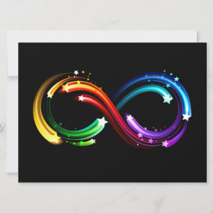 Infinity symbol of rainbow comets invitation